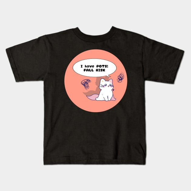 POTS disability awareness cute cat Kids T-Shirt by RavenRarities